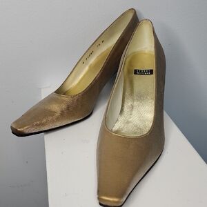 Stuart Weitzman Metallic Gold Heels Dize 7.5
